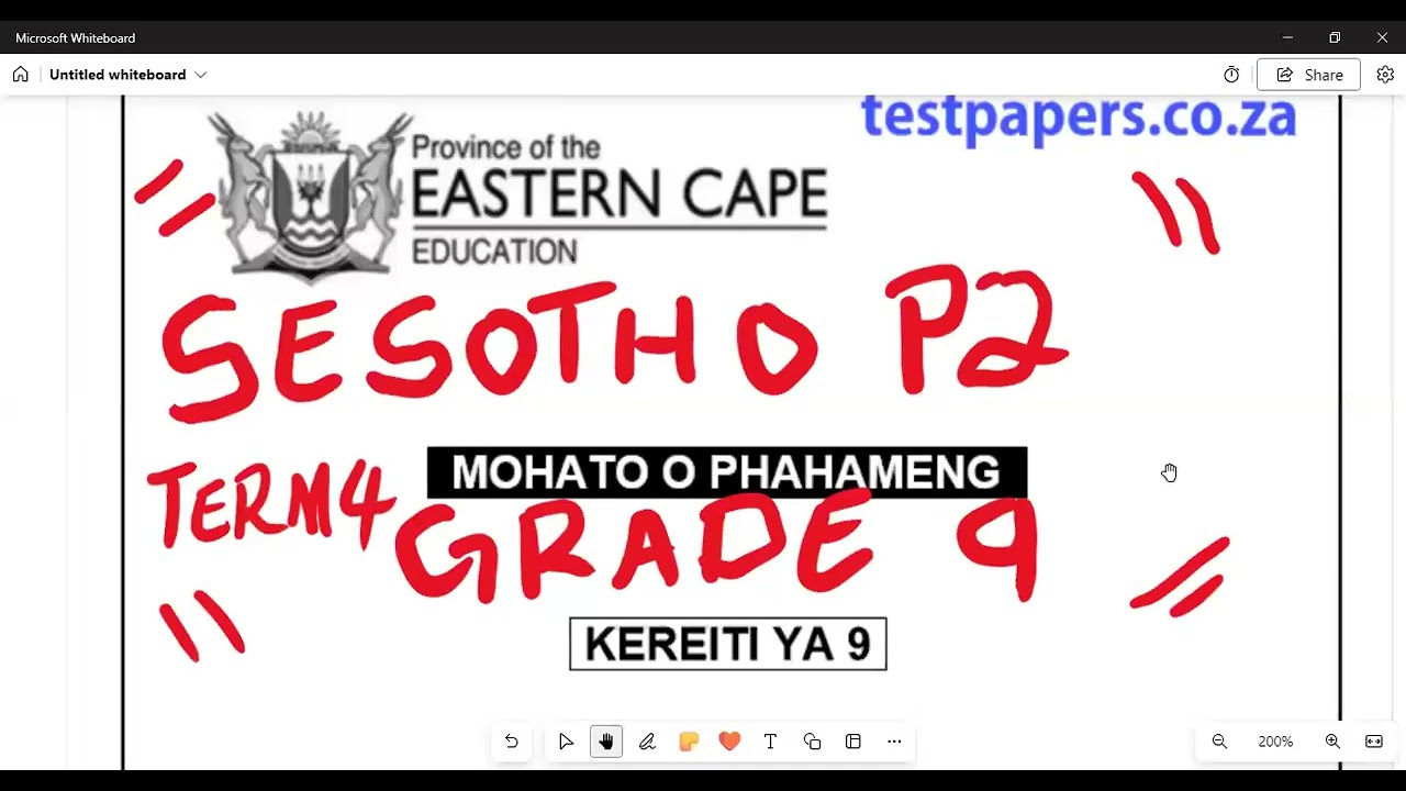 Sesotho Grade 9 Paper 2 Term 4 Exam