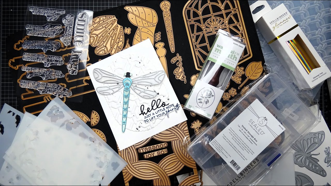 Spellbinders January 2025 Deluxe Caboodle Unboxing & Small Die, Stamp, 3D Embossing Folder Tutorial!