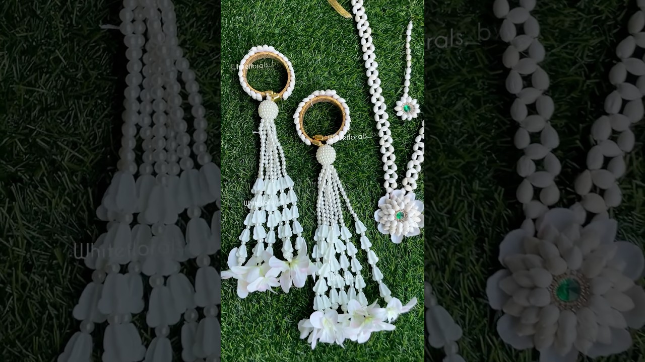 Artificial flower jewellery for babyshower. Whitefloral by Anamika #newshorts #jewellery ry