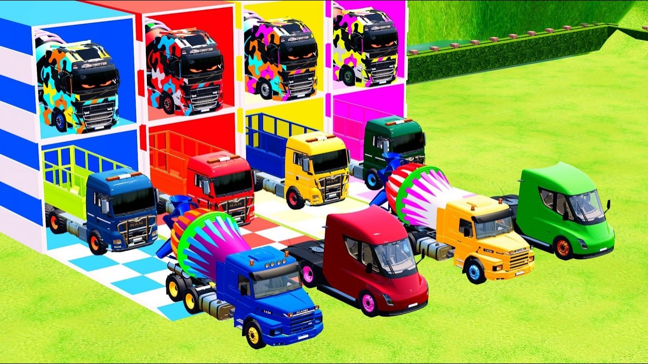 TRANSPORTING Double Colors Mini Zetor TRACTORS to TRUCKS  with Colors ! Farming Simulator 22
