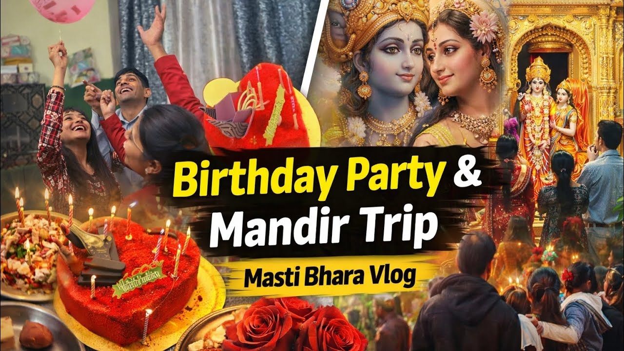 Birthday Party + Mandir Outing Vlog |🎉Cake bhi, blessings bhi celebration#viralvlogs #choppedleafkit