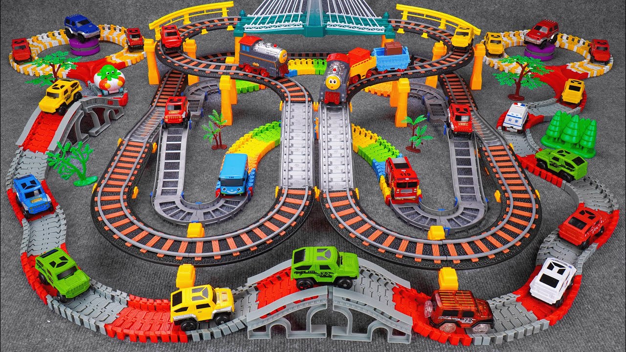28 minutes of satisfying High Speed Train & Car and City Railway Adventure Track toy ASMR | Toy