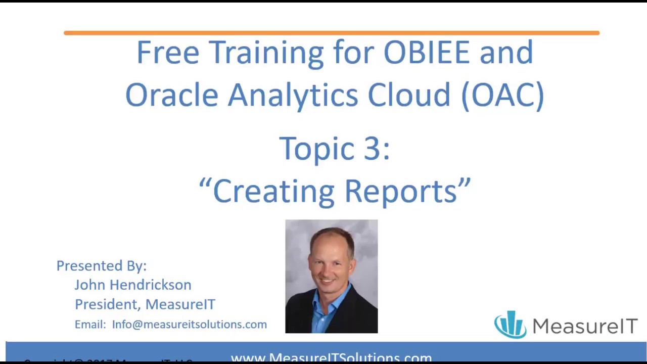 Part 3:  OBIEE Creating an Analysis / Report