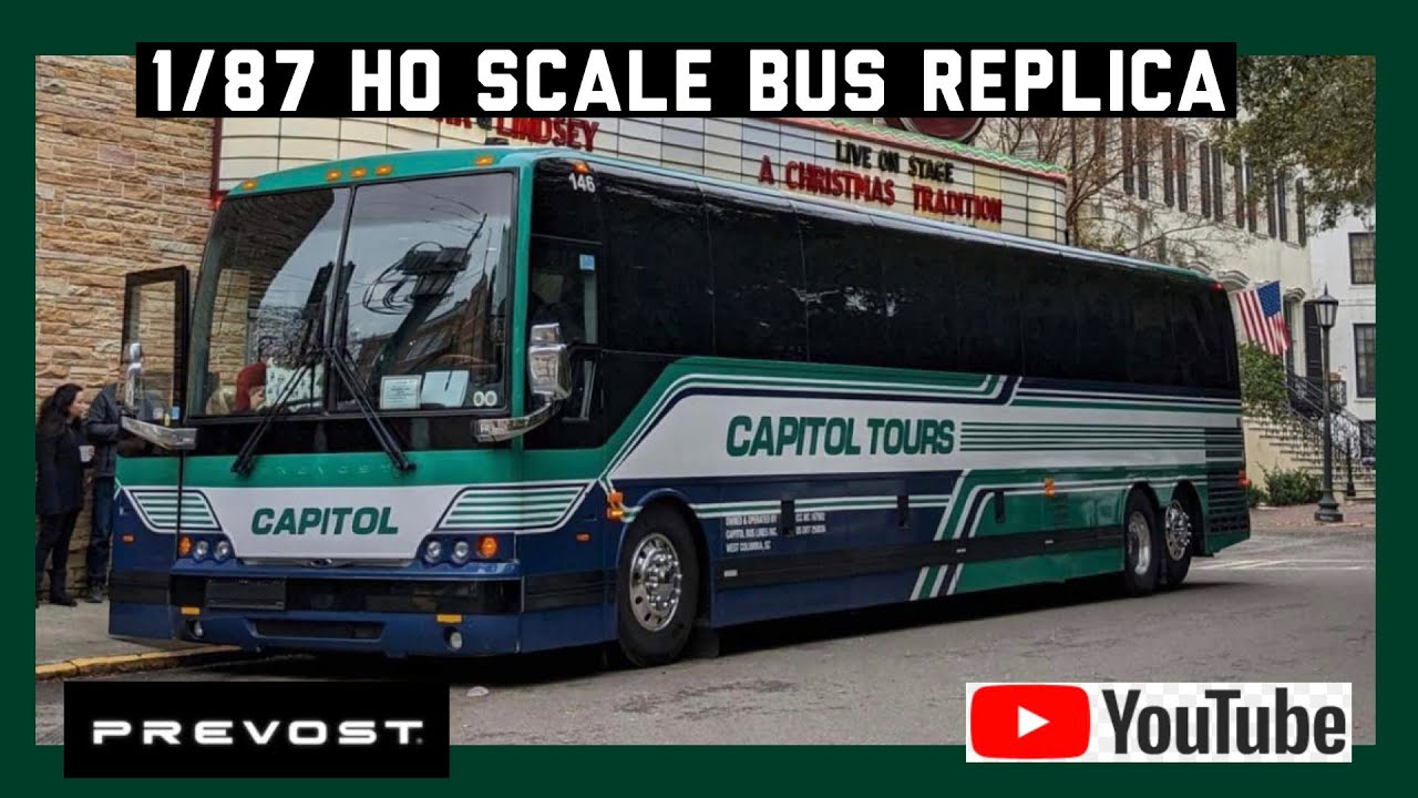 1/87 HO Scale Capitol Tours Prevost X345 Bus Replica!