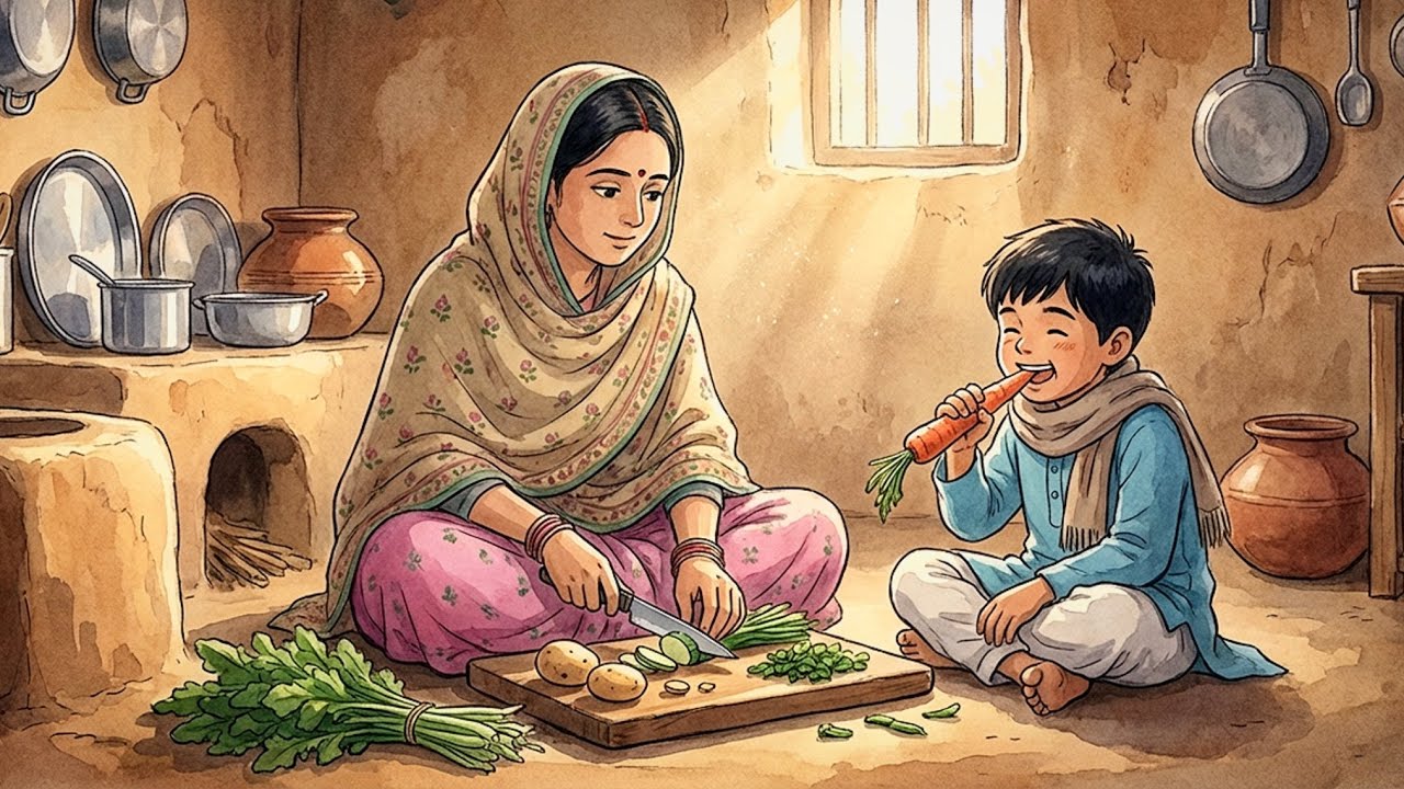 A Winter Morning in an Indian Village | Mother’s Kitchen & a Child’s Happiness
