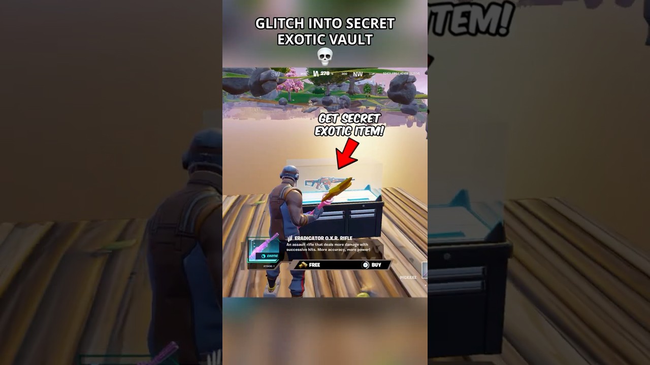 GLITCH INTO EXOTIC VAULT EARLY in Fortnite Season 4😳 (Chapter 6) #fortnite #foryou #shortsfeed #fy