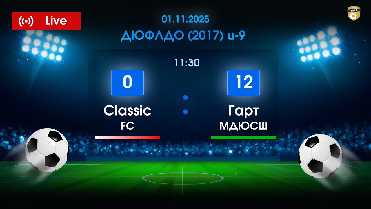 08.11.2025 Гарт МДЮСШ - FC Classic ДЮФЛДО U-9 (2017 р.н.)
