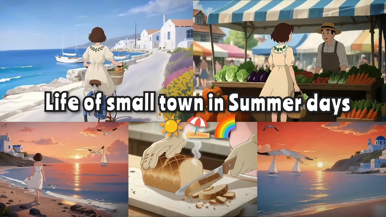 Small Town life in Summer ⛱️🌞| Summer in a small town is childhood on repeat🌈☀️ #anime #yt #youtube 