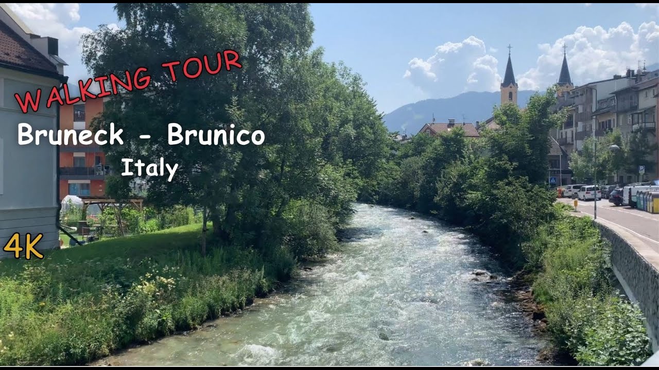 Brunico  Italy - Walking Tour (4K )
