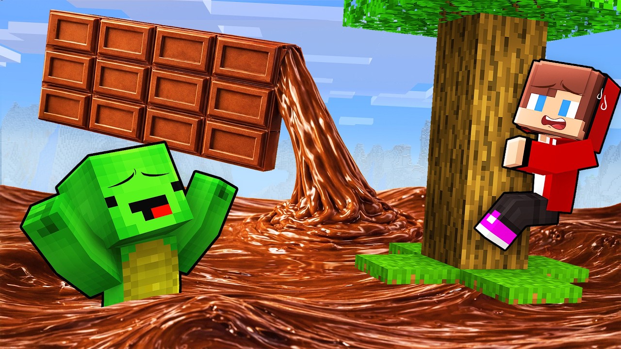 Mikey and JJ: MELTED CHOCOLATE Rises Every Minute in Minecraft (Maizen)