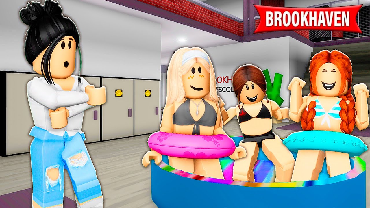 A MENINA LEVOU A PISCINA ESCONDIDA PARA ESCOLA | Historinhas Brookhaven RP | Roblox