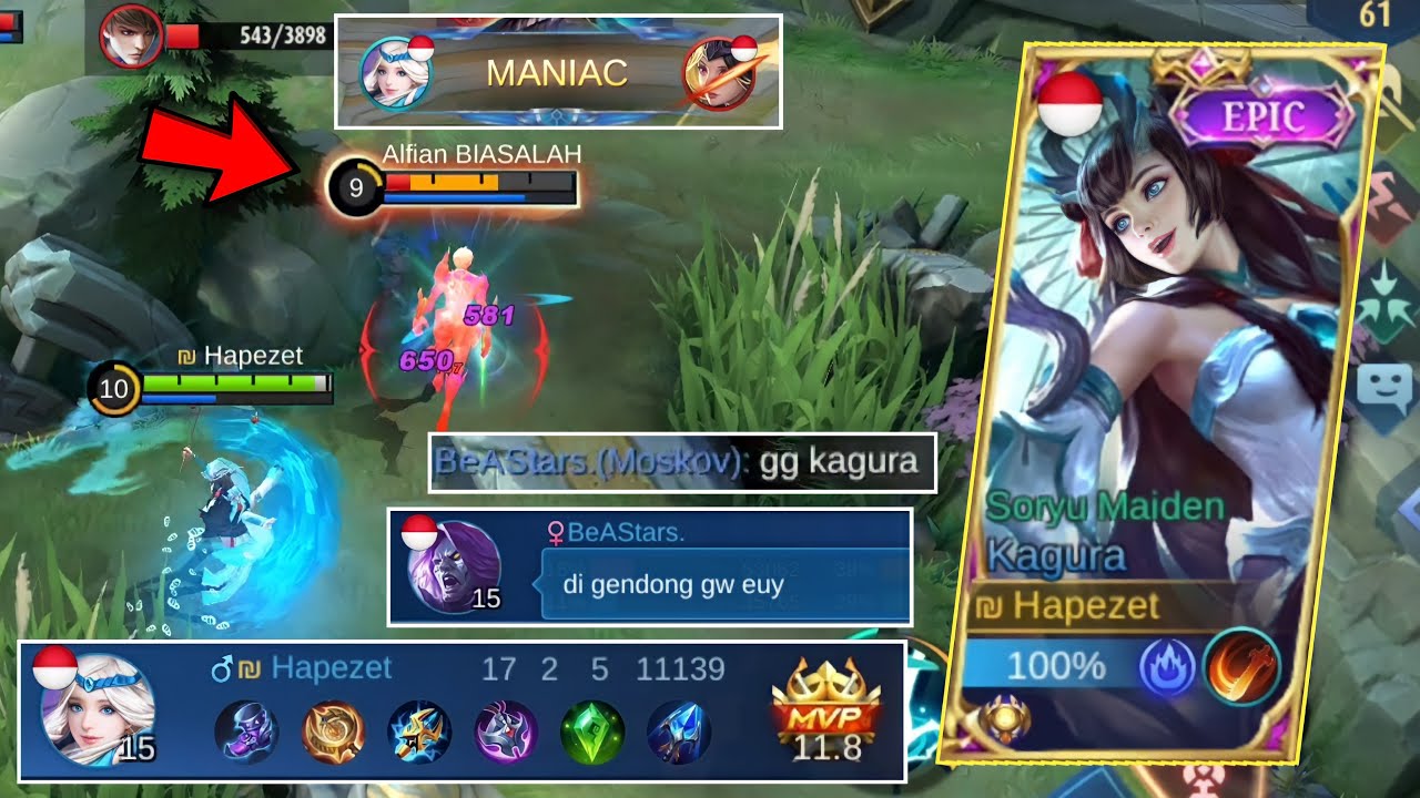 Soryu Maiden Maniac! Skin ini Bikin Damage Kagura Berasa Lebih Sakit !? | Mobile Legends
