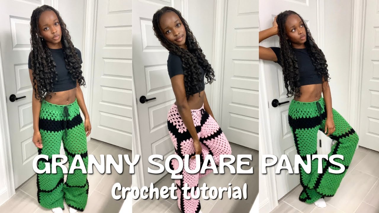 Crochet Granny Sqaure Pants Tutorial | Step-by-Step (Full Guide)