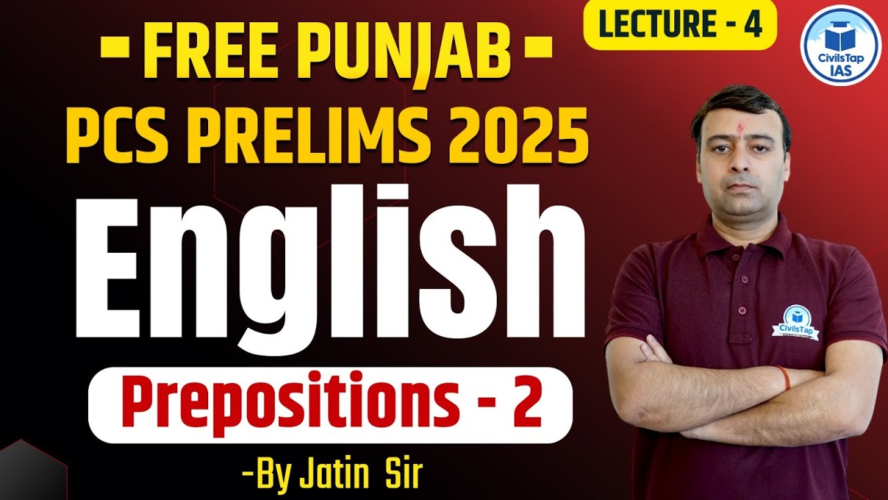 Free Punjab PCS 2025 Classes | ਫਤਿਹ Batch | English |Preposition Part-2 | Lecture-4| By Jatin Sir