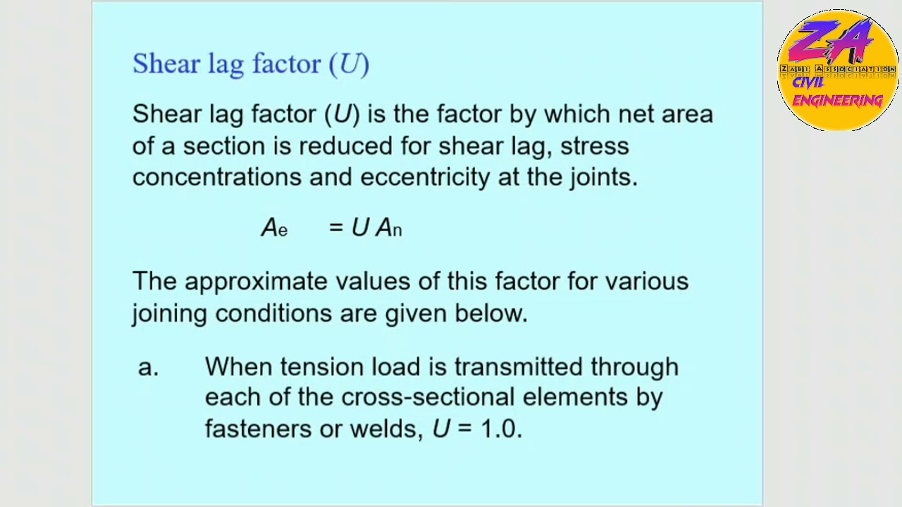 Shear leg  || Shear Leg Factor (U) || Efficiency of a Joint || Tension Member