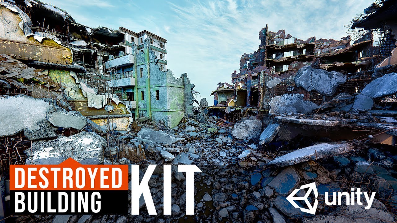 Destroyed Building Kit -  Unity Trailer