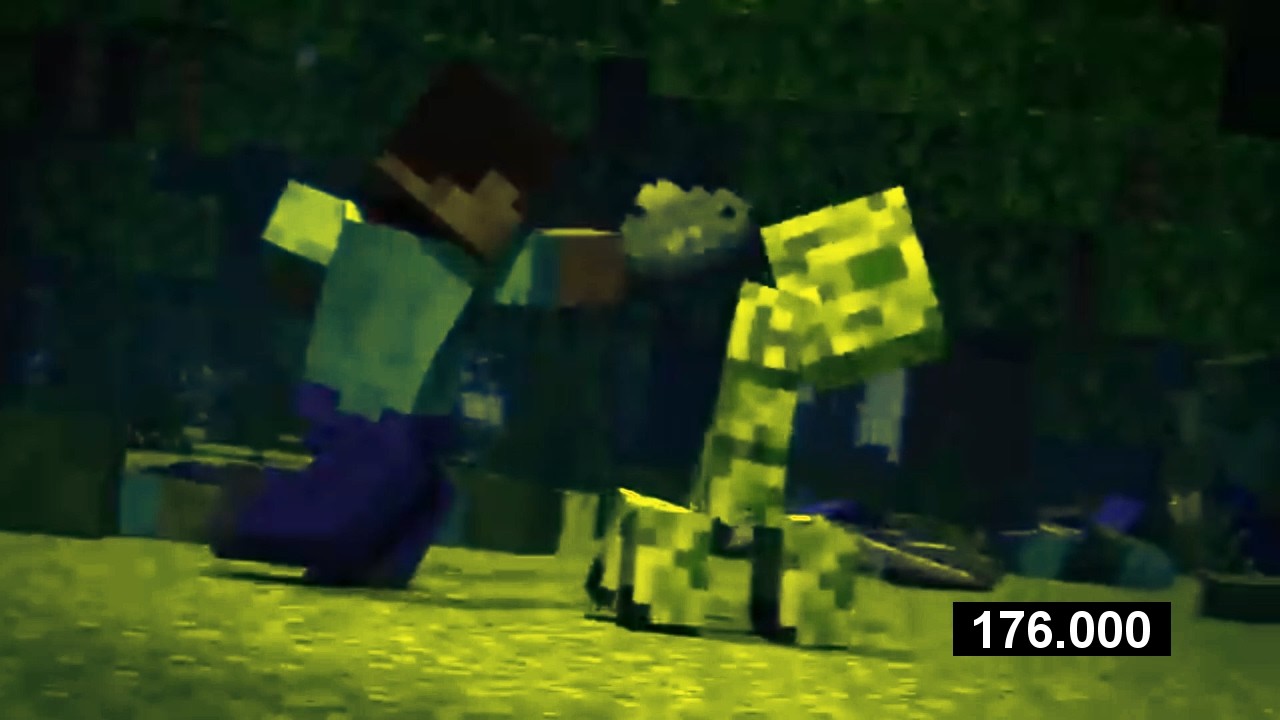 steve throwing skill's to turn down zombies!- Minecraft(Sponsored By:Gamavision Csupo 2001 Effects)
