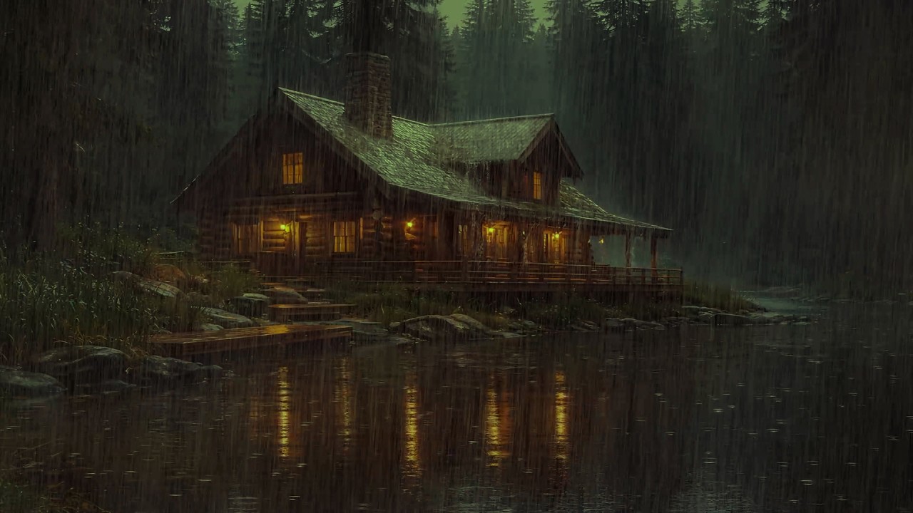Woodland Rainstorm at Night 🌧️ Gentle Thunder for Better Sleep