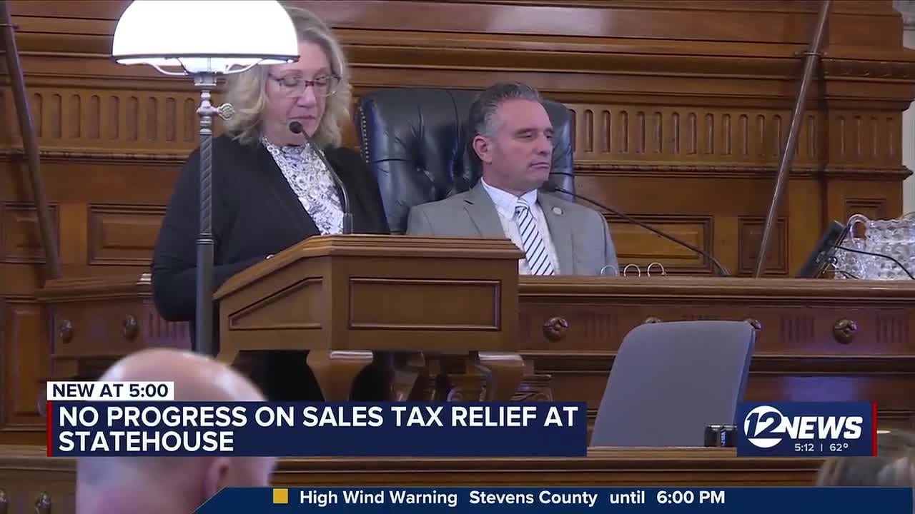 No progress on sales tax relief at statehouse