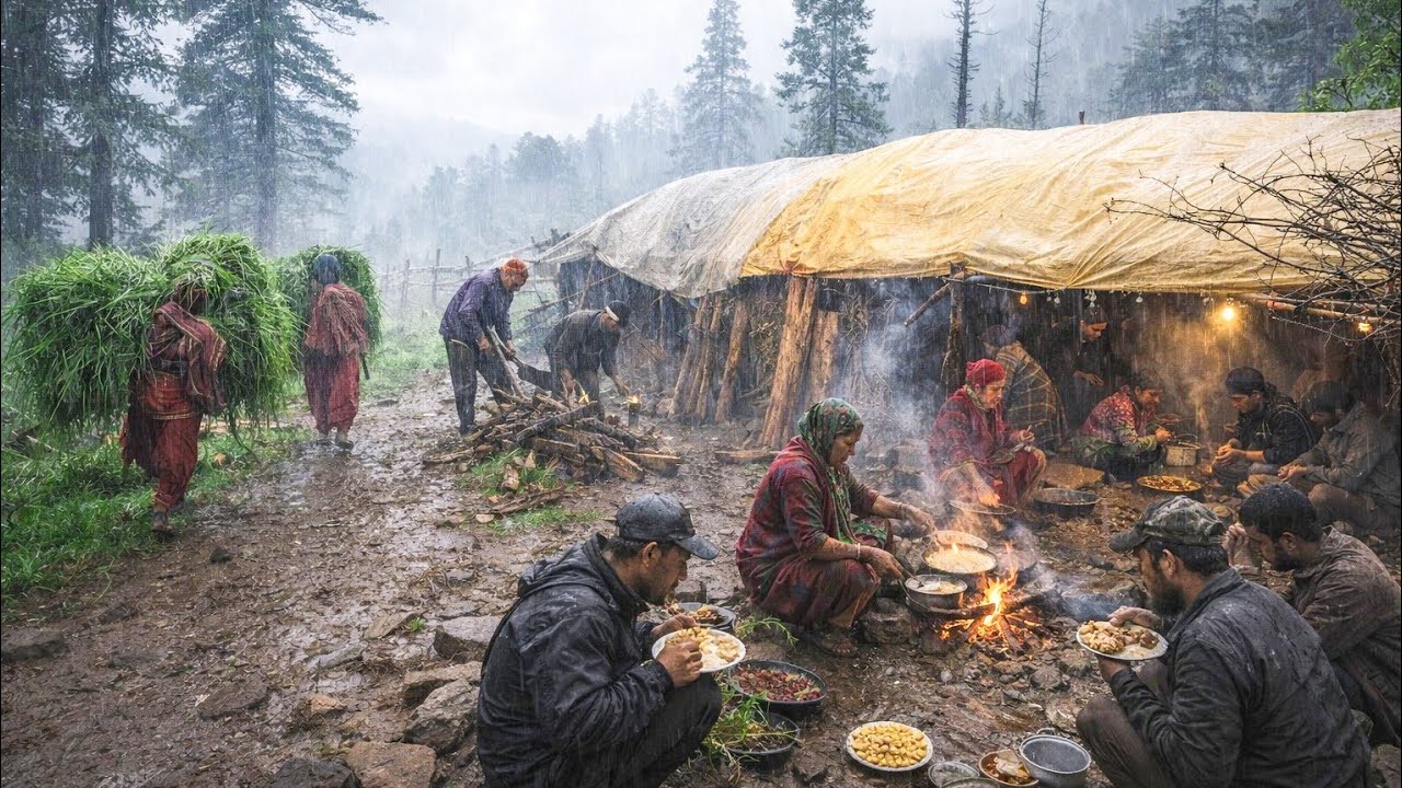 Life Inside a Shed During Extreme Rain Rural | Shepherd Daily Life in Monsoon | Village Life Nepal