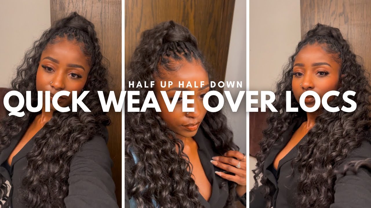 🔥 Half up Half Down Quick Weave Over Locs 😍✨