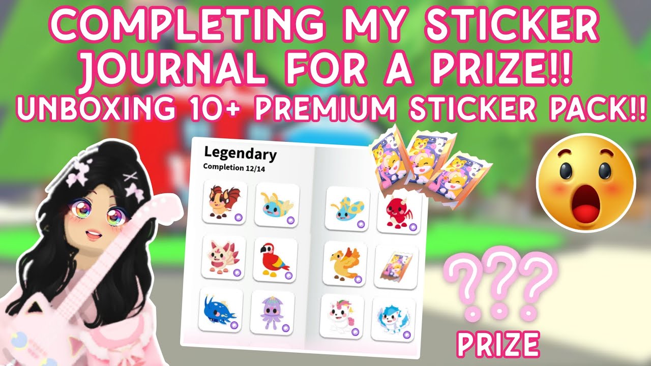 I completed My Sticker Journal for A PRIZE!! 🏆😁😱 BEST CHALLENGE EVER!! 😂😊 UNEXPECTED 🥺 #adoptme