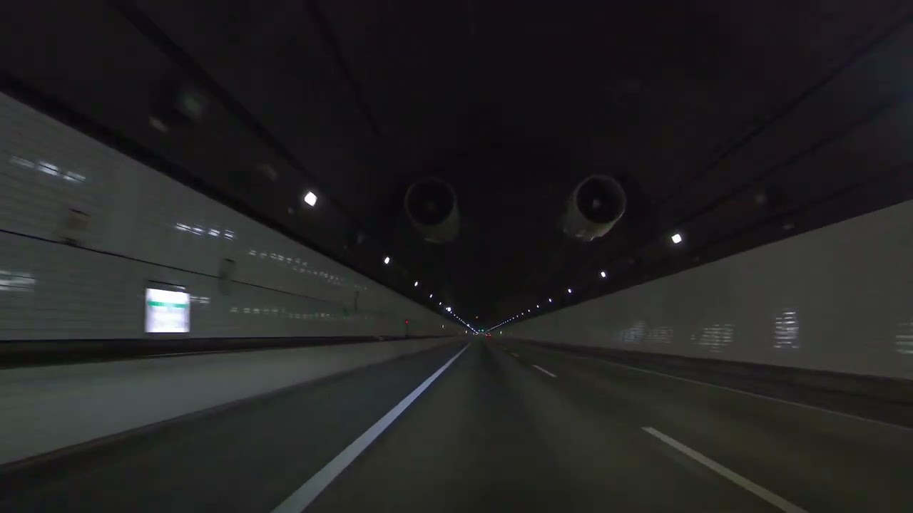 【東京湾アクアライン】東京湾アクアライントンネル　下り【9,547m】