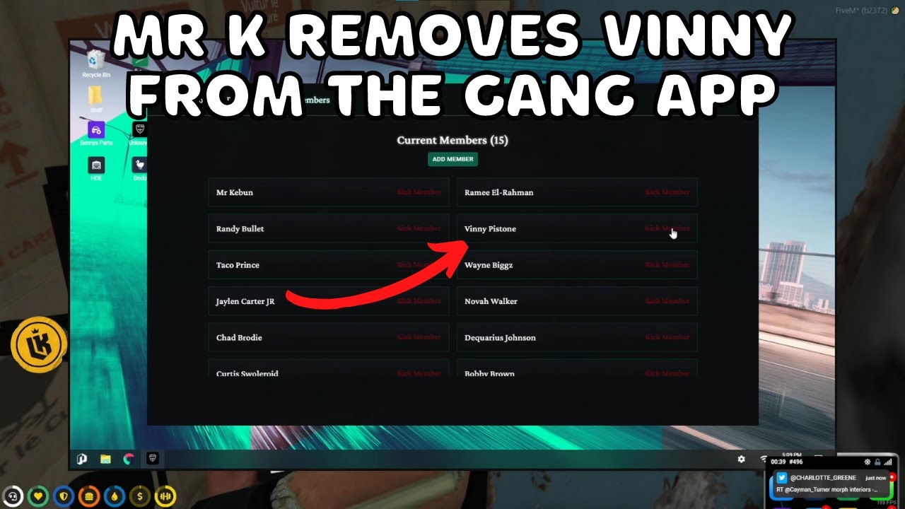 Mr K Removes Vinny from the gang app 😂 | NoPixel GTA RP