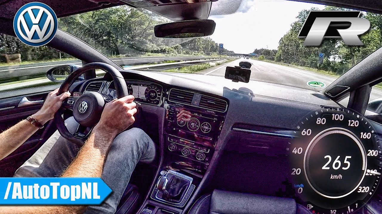 VW GOLF R MK7 310HP TOP SPEED on AUTOBAHN by AutoTopNL