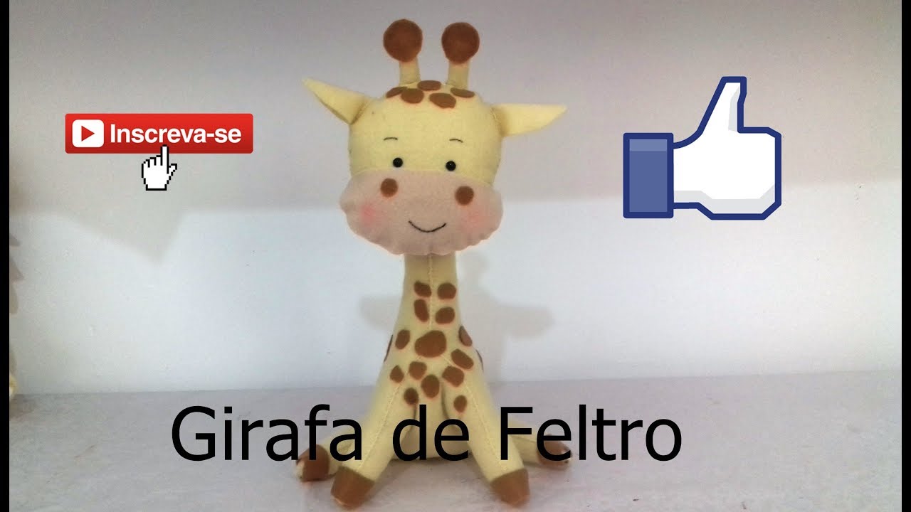 Girafa de Feltro com Molde e Passo a Passo