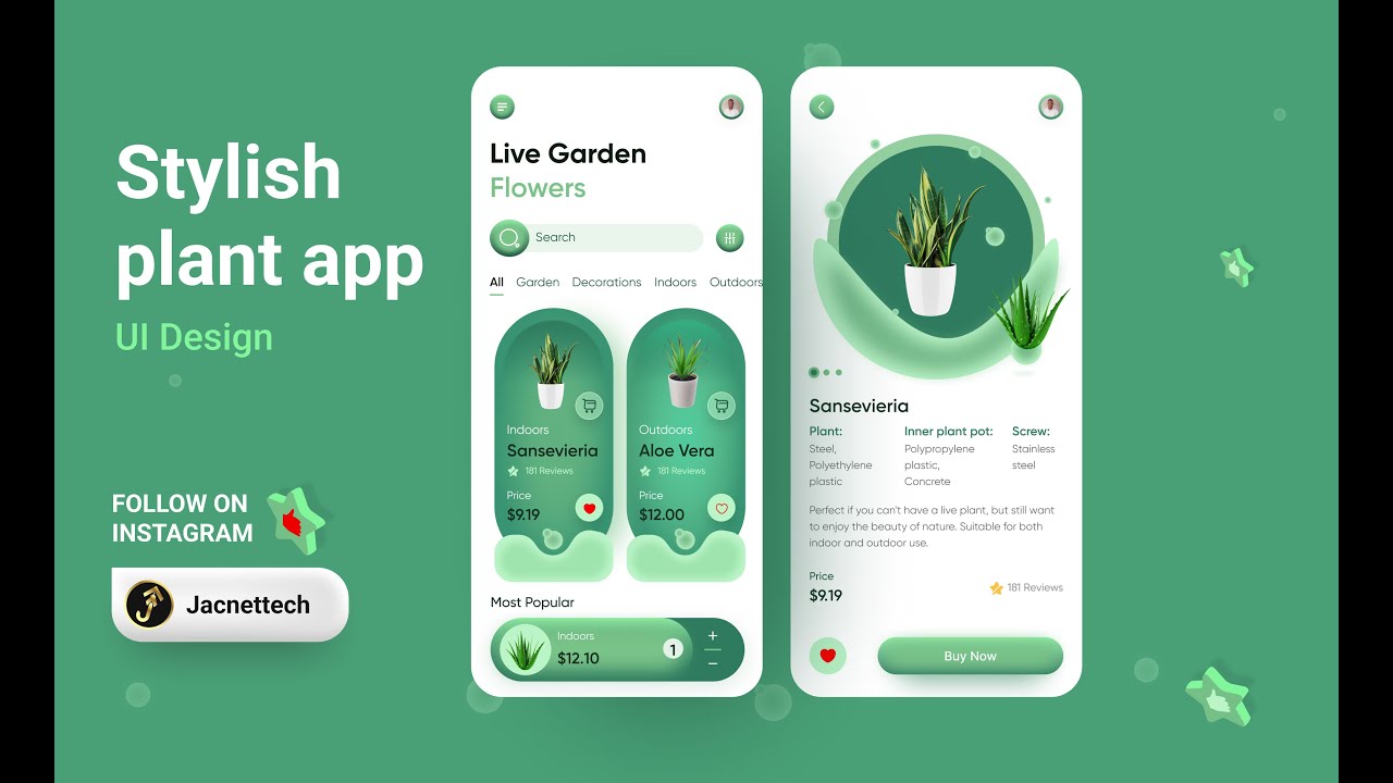 Stylish Plant App - UI Design (Speed Art Tutorial)