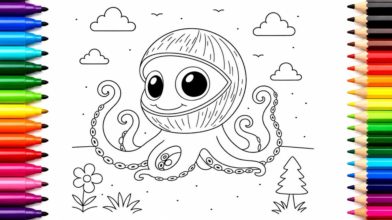 Octopus drawing #drawing #artvideo #coloring #satisfying #drawingtutorial #draw #drawingforkids #diy
