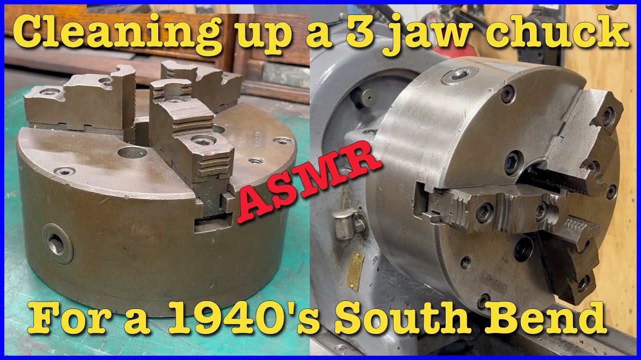 Cleaning up a 8" Three Jaw Chuck and Fitting a Backplate for a South Bend Lathe - ASMR