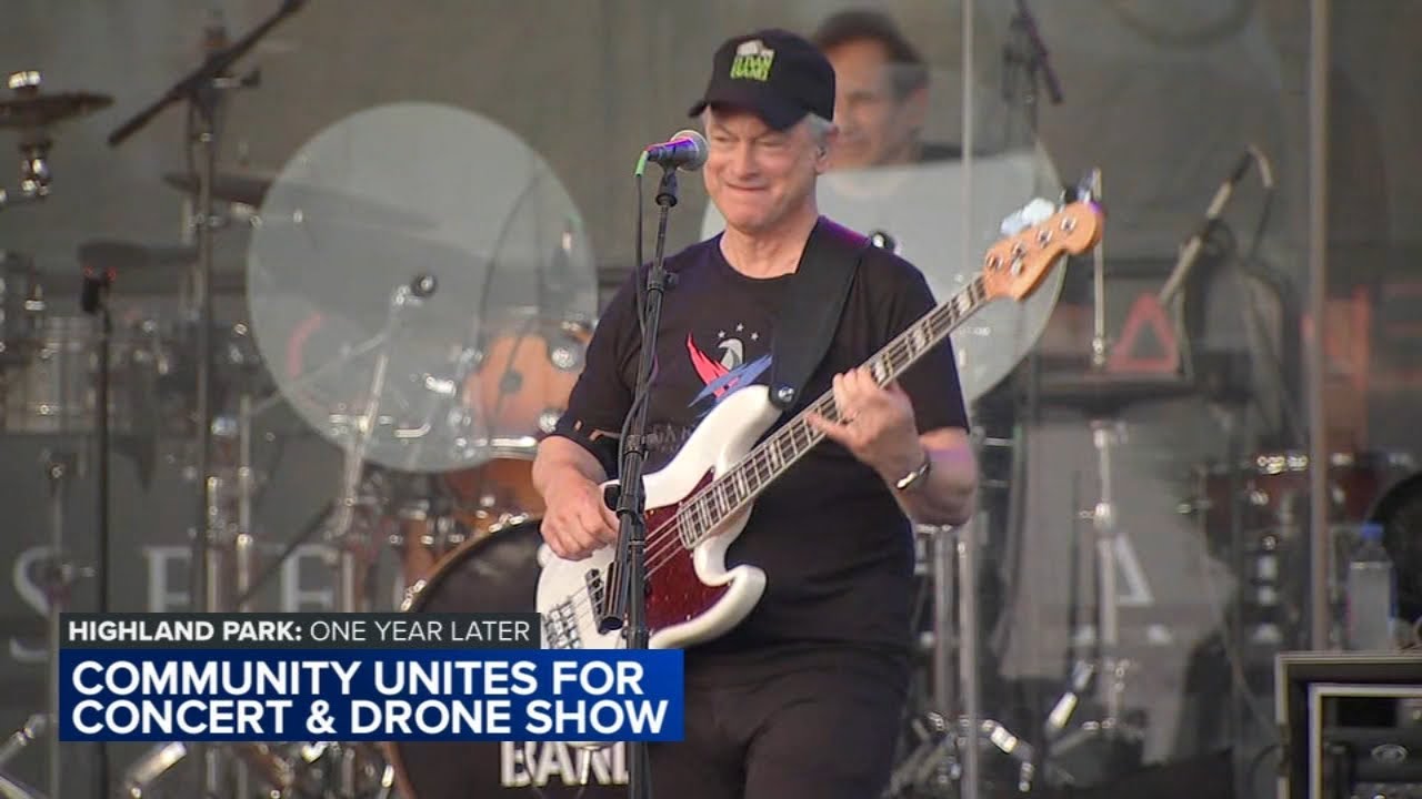 Concert and drone show cap Highland Park day of commemoration