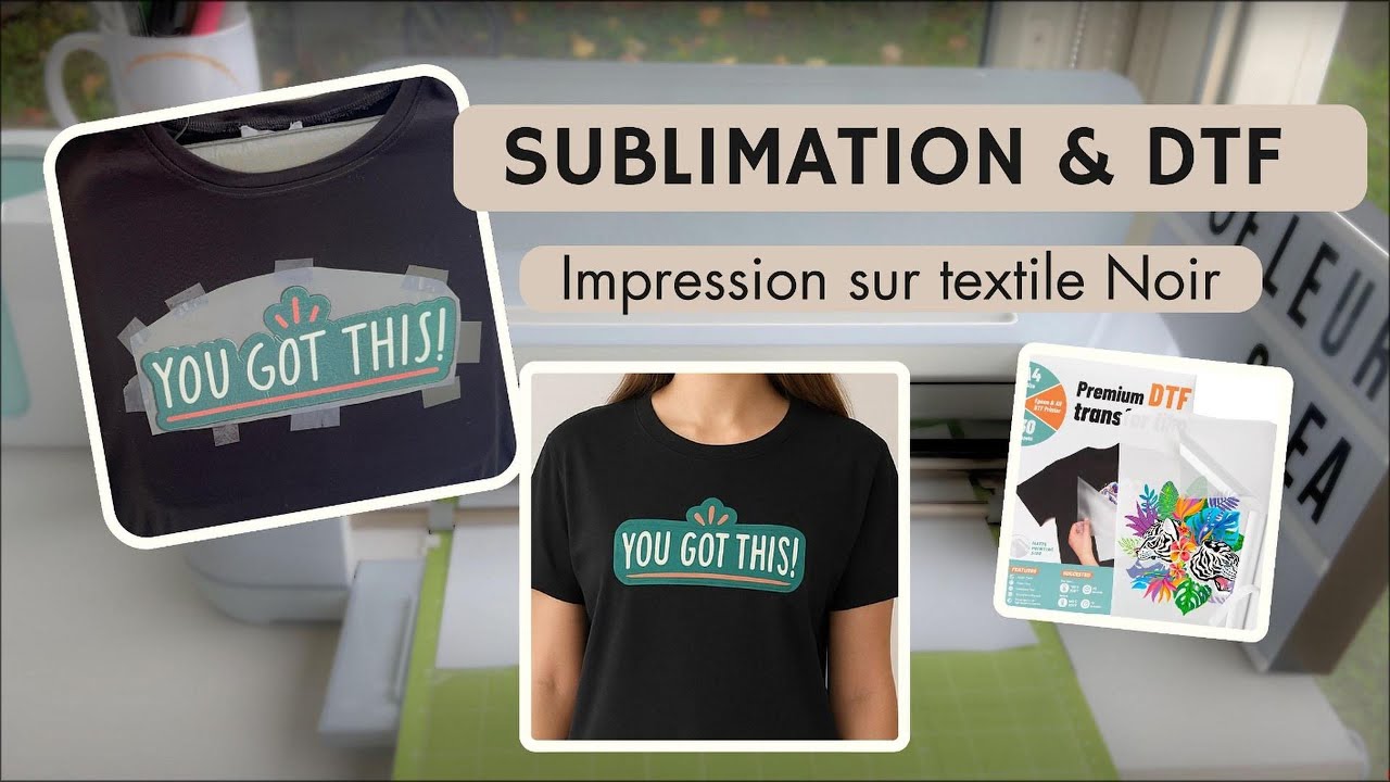Personnaliser un T-shirt 👕 noir avec la technique DTF + Sublimation