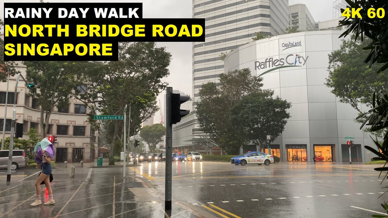 Walking In Heavy Rain On North Bridge Road (Oct 2021)