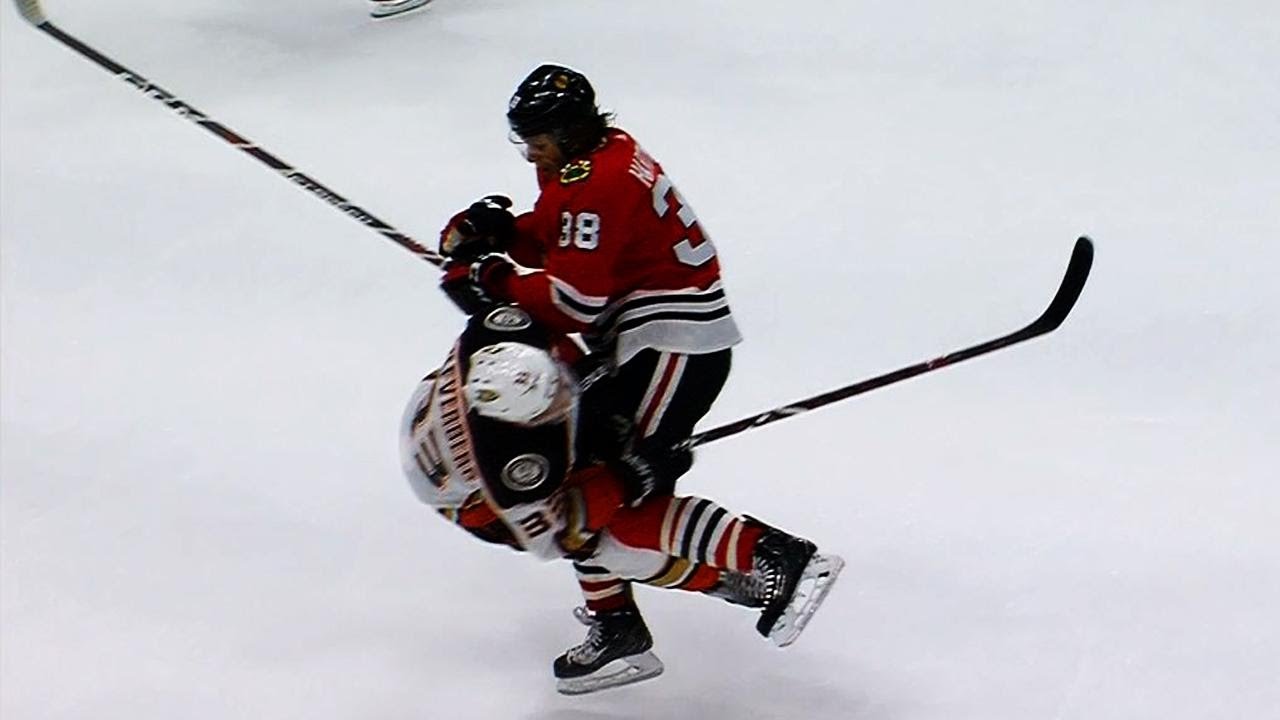 Hartman levels Silfverberg with clean wrecking ball hit