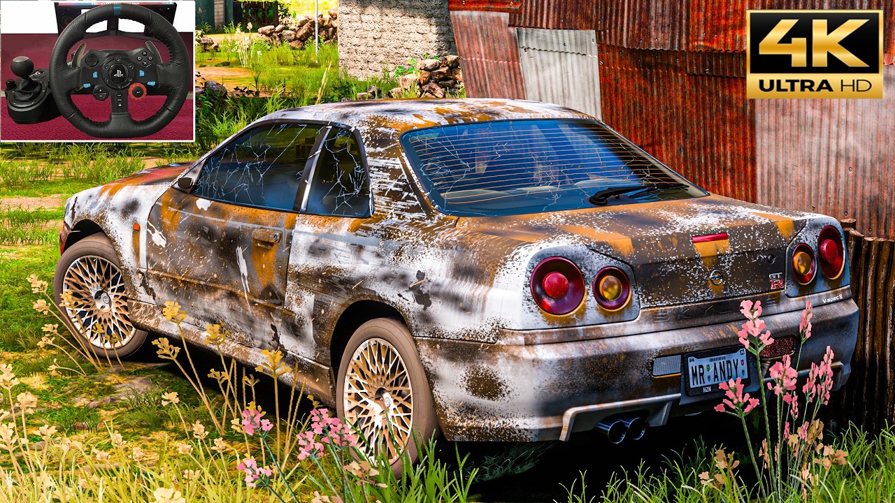 Rebuilding Nissan Skyline R34 GT-R V-Spec 850HP - Forza Horizon 5 | Steering Wheel Gameplay.