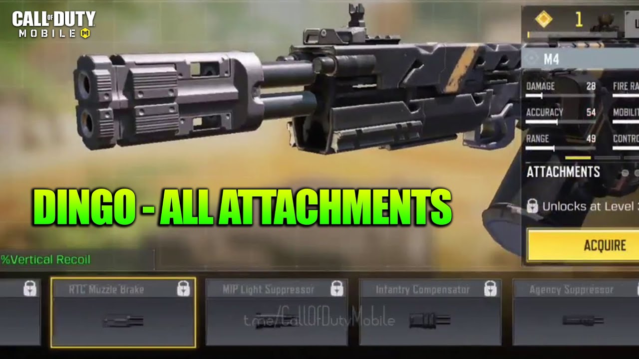 😍 Dingo LMG - All Attachments Preview in CODM