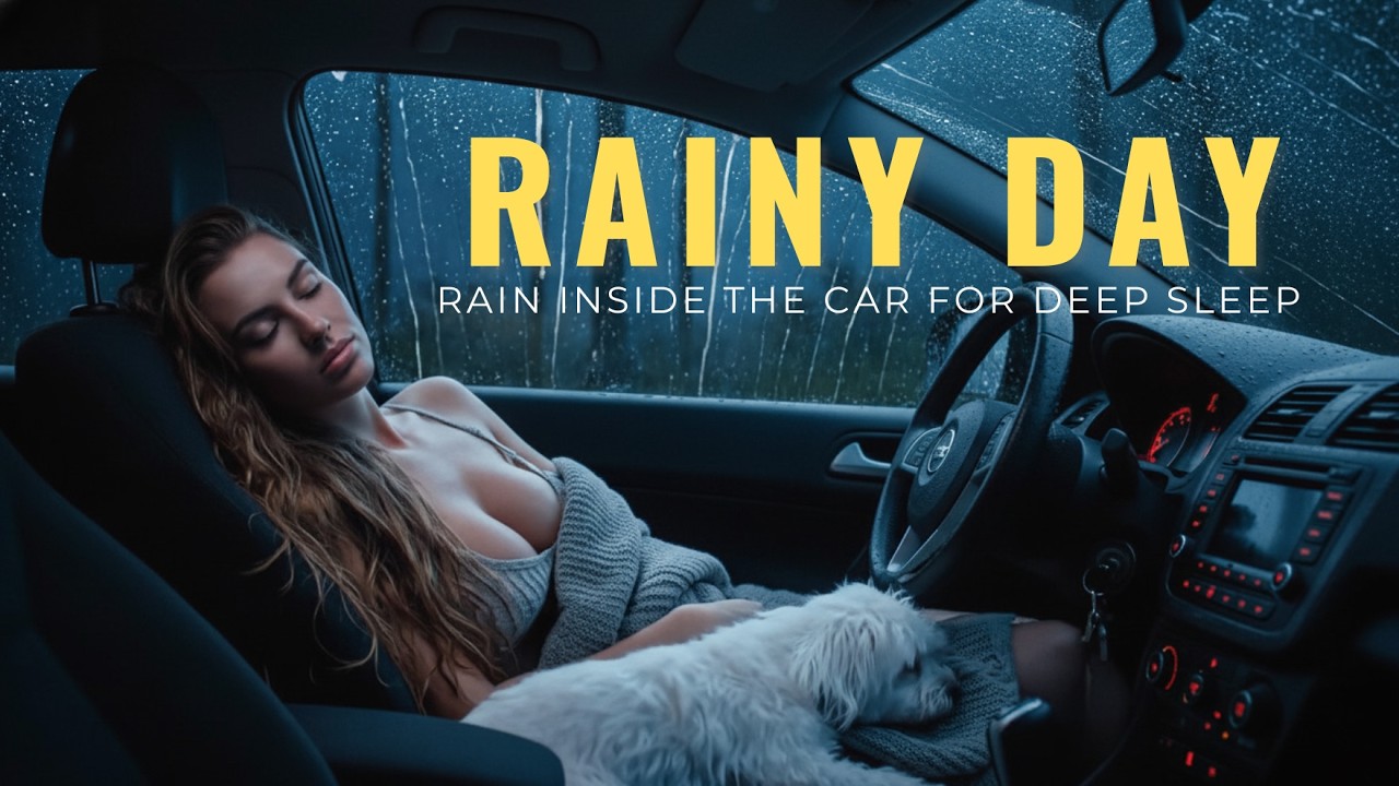 No Ads,Cozy Car Rain Ambience_Gentle Thunder & Soft Rain Sounds for Deep Sleep and Insomnia Relief🌧
