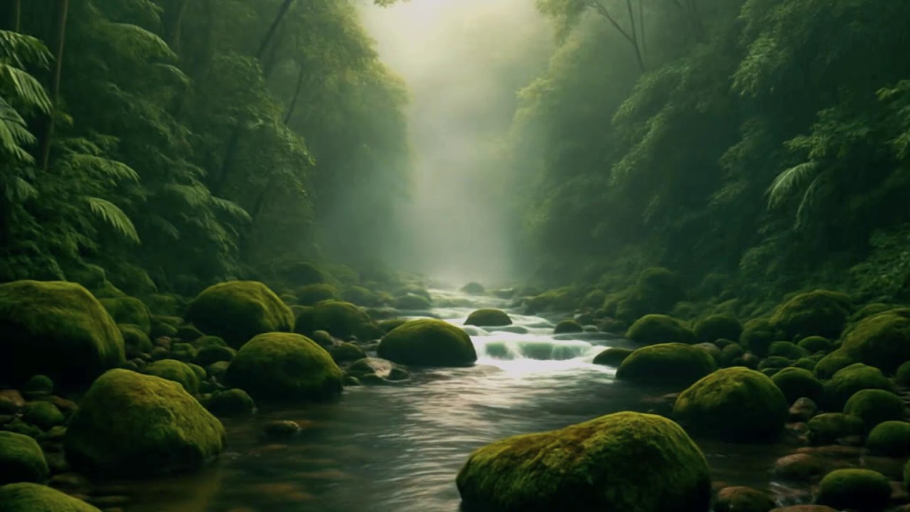 LIVE: Misted Forest River | Deep Sleep & Relaxation | White Noise Room 4K