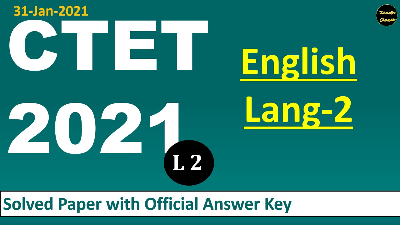CTET 2021 level 2 English language paper solution  II ctet English II