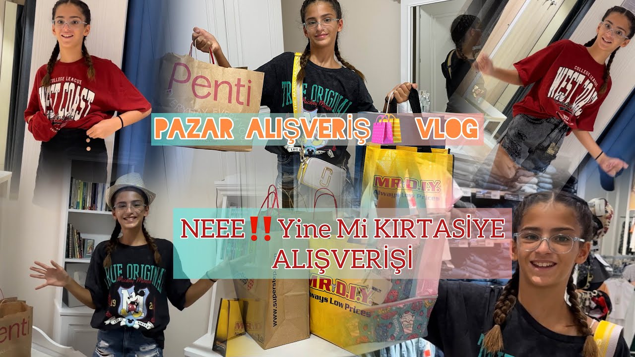 1Günüm Alışveriş🛍️ VLOG🌸 #pazar#alışveriş#okulalışverişi#kırtasiye#izmir