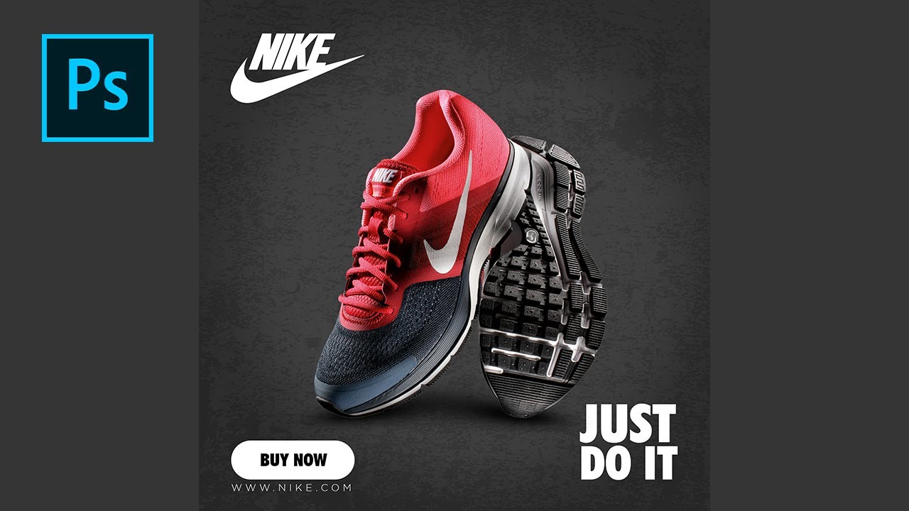 BEST NIKE SHOE POSTER DESIGN IN PHOTOSHOP | BLEND LAYER