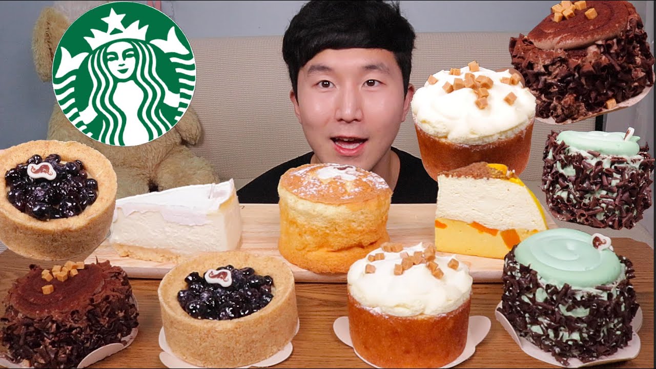 [ASMR]🤩취업기념🤩 스타벅스 케이크 한상차림 먹방🤩(Retirement commemorative Starbucks cake)#MUKBANG