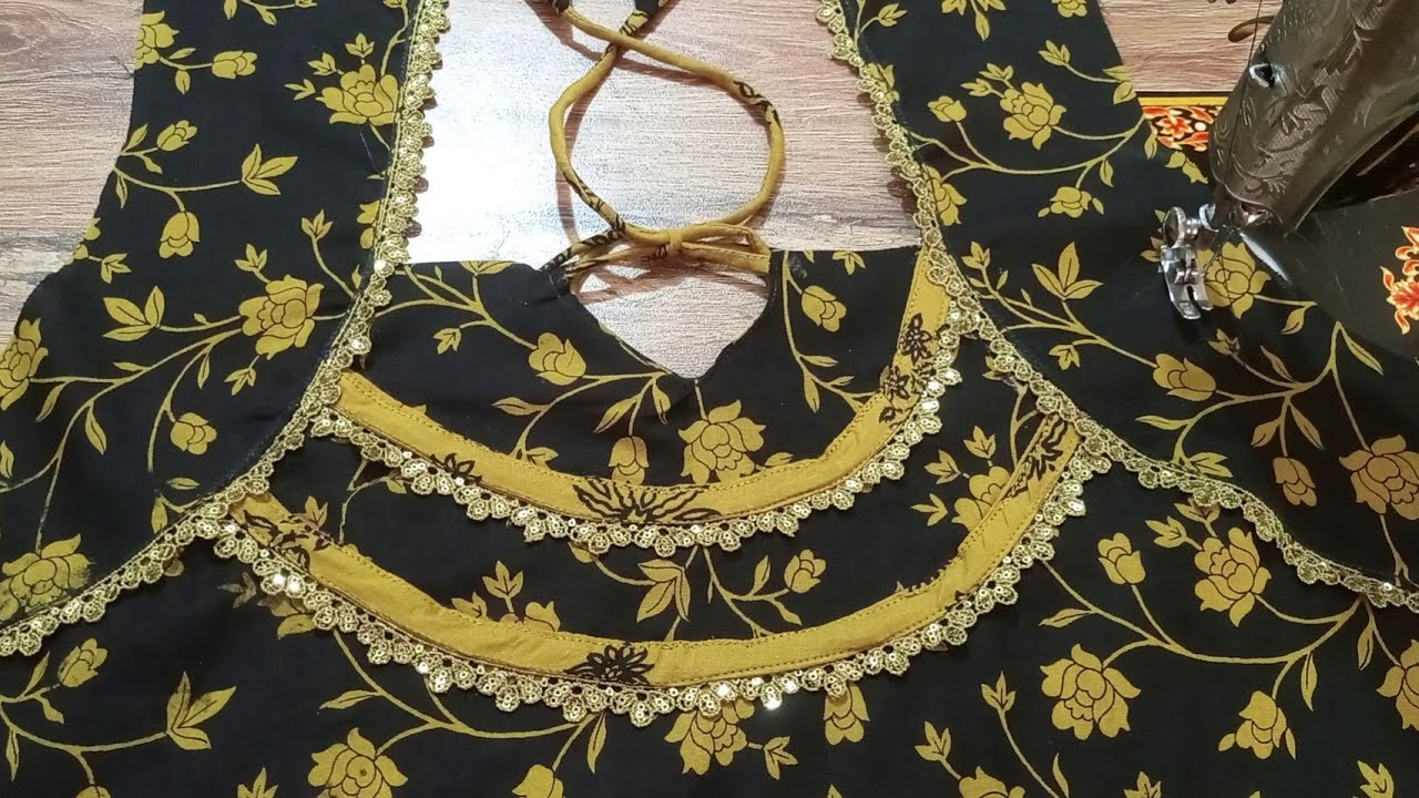 Butterfly Style With Lace Kurti Neck Design I Cutting and Stitching I Fashion World 🌎