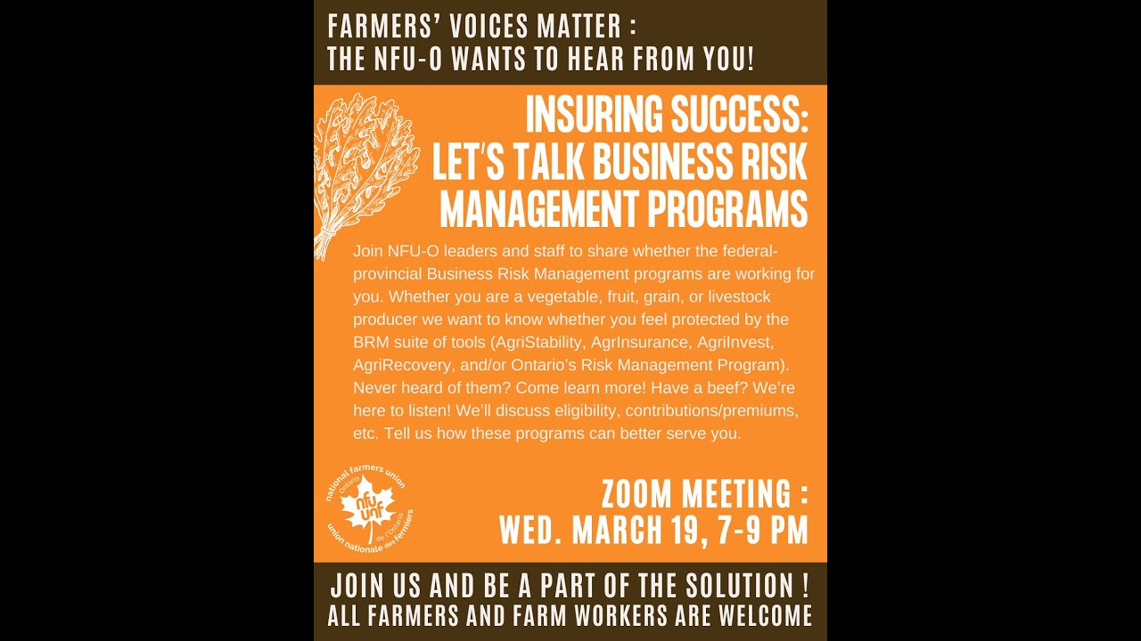 Farmers Voices Matter: Business Risk Management Programs