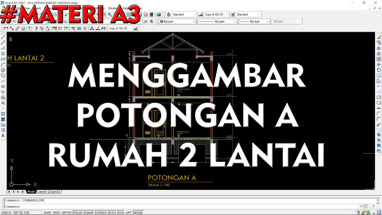Materi A3 - Membuat Potongan A Rumah 2 Lantai