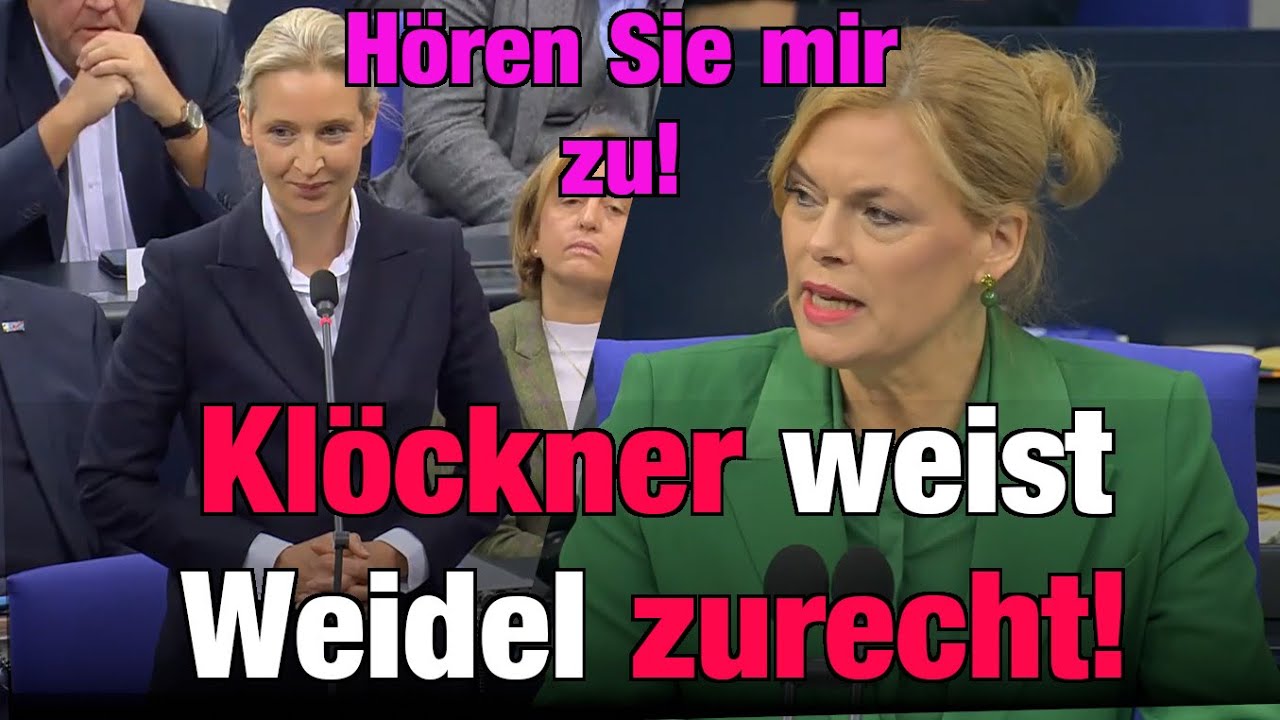 🔴Schlagabtausch! Kl&ouml;ckner weist Weidel zurecht! 