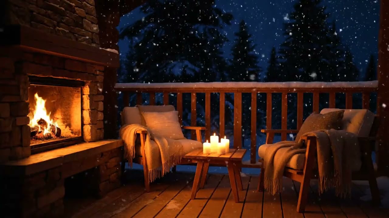 ❄️ Cozy Winter Jazz (NO MID‑ROLL ADS) – Smooth Fireplace Lounge & Chill Study Beats 🎶🔥,,